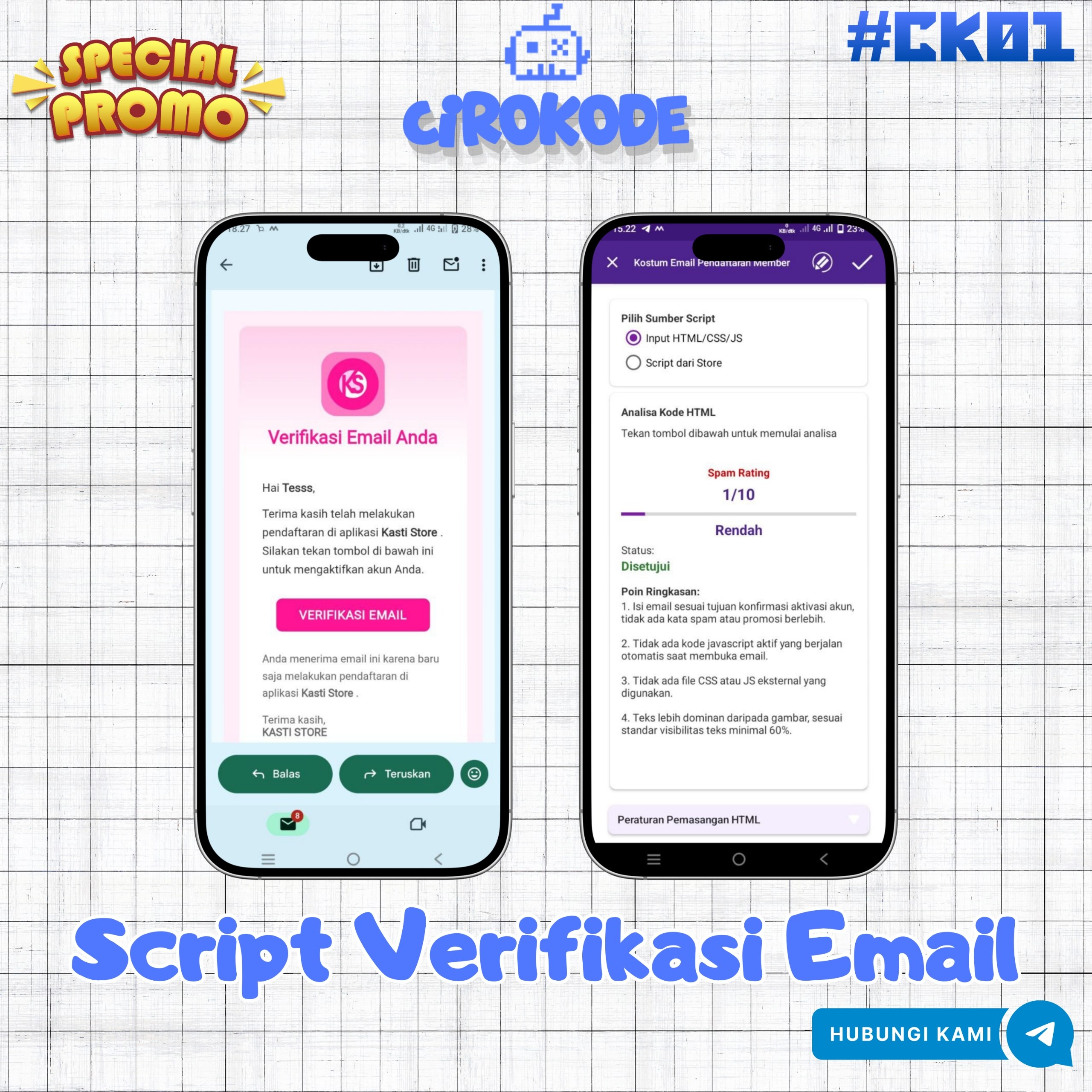 Script Tampilan Verifikasi Email